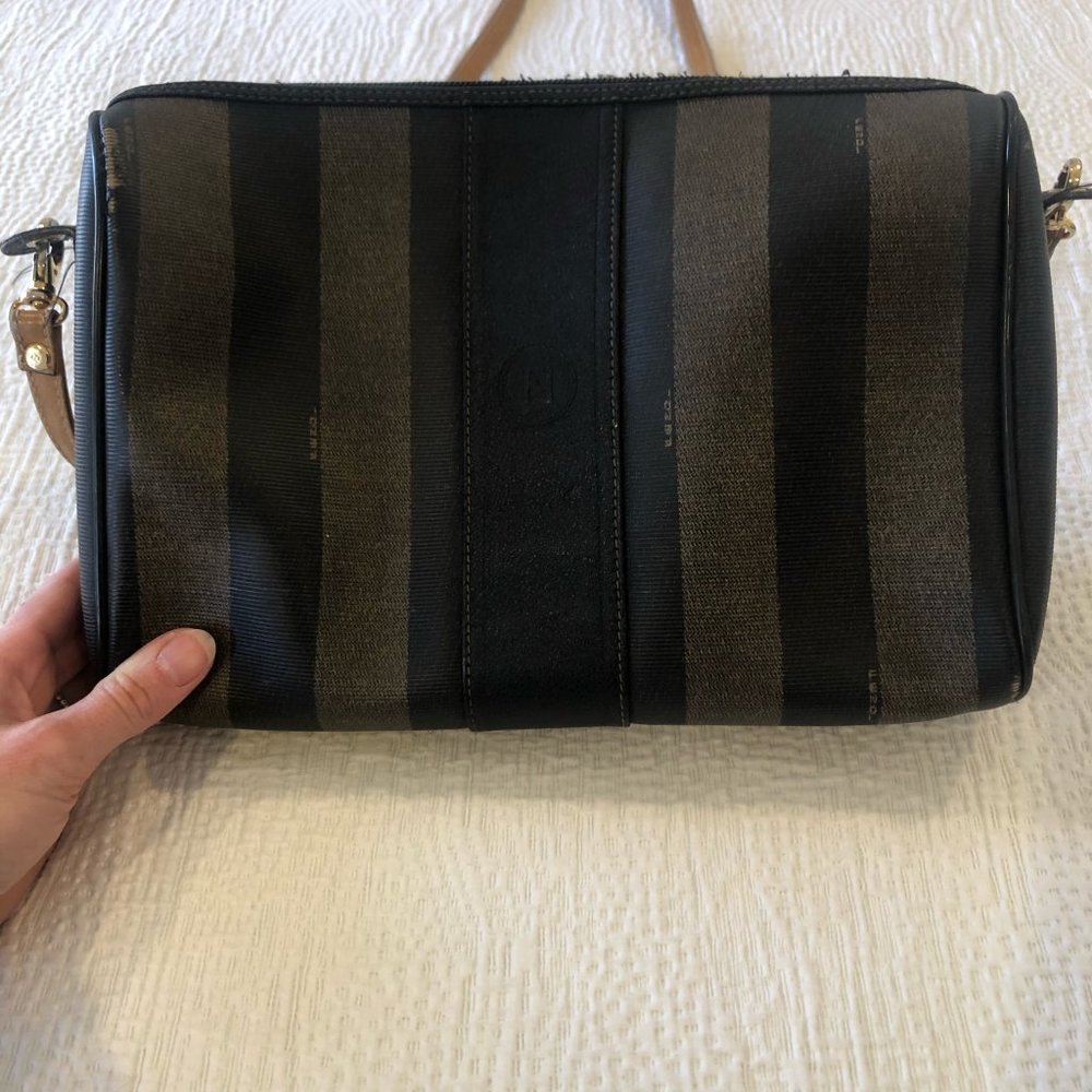 Vintage Fendi Pequin Striped Crossbody Bag